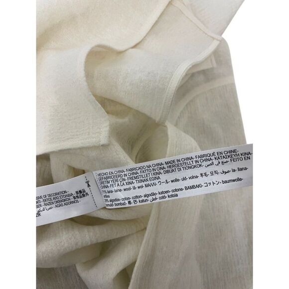 Massimo Dutti Women Shirt XS Cream Wool Cotton Surplice Neckline 5133/791 NWT - Picture 9 of 12